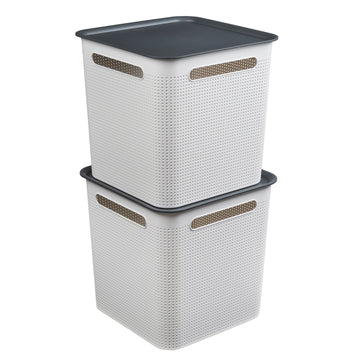 Lot de 2 boîtes avec couvercles 18 l BRISEN
