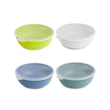 Set de 4 bols en plastique avec couvercles 1,02l | TRESA