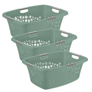 Laundry Basket Set 3pc 50L l FLOWERS