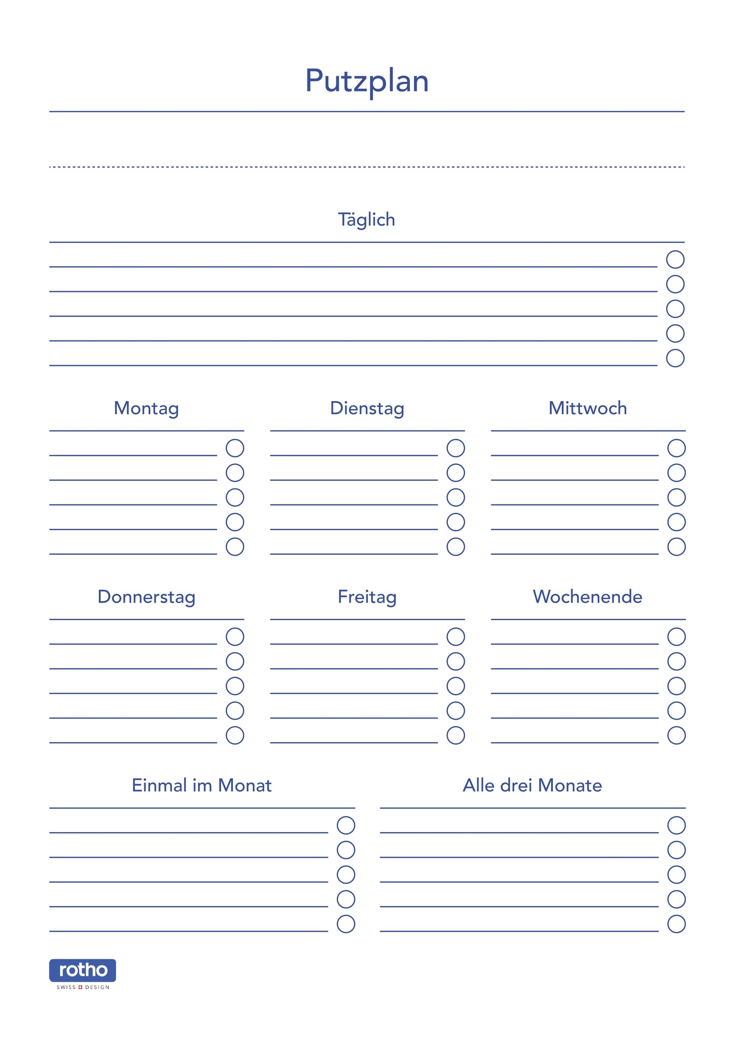 Familien Putzplan Haushaltsbuch